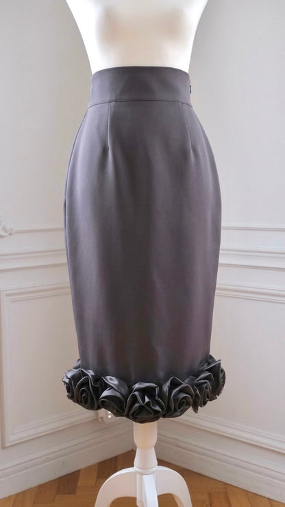 Blooming Rose Pencil Skirt