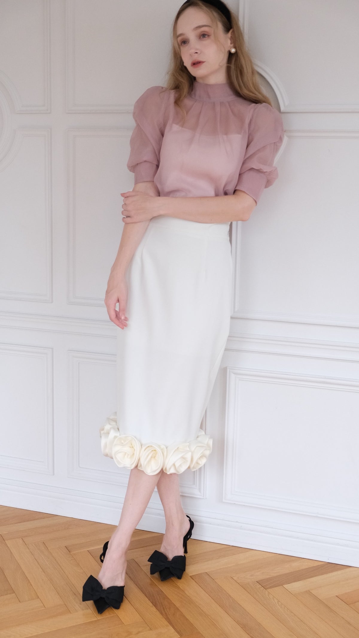 Blooming Rose Pencil Skirt