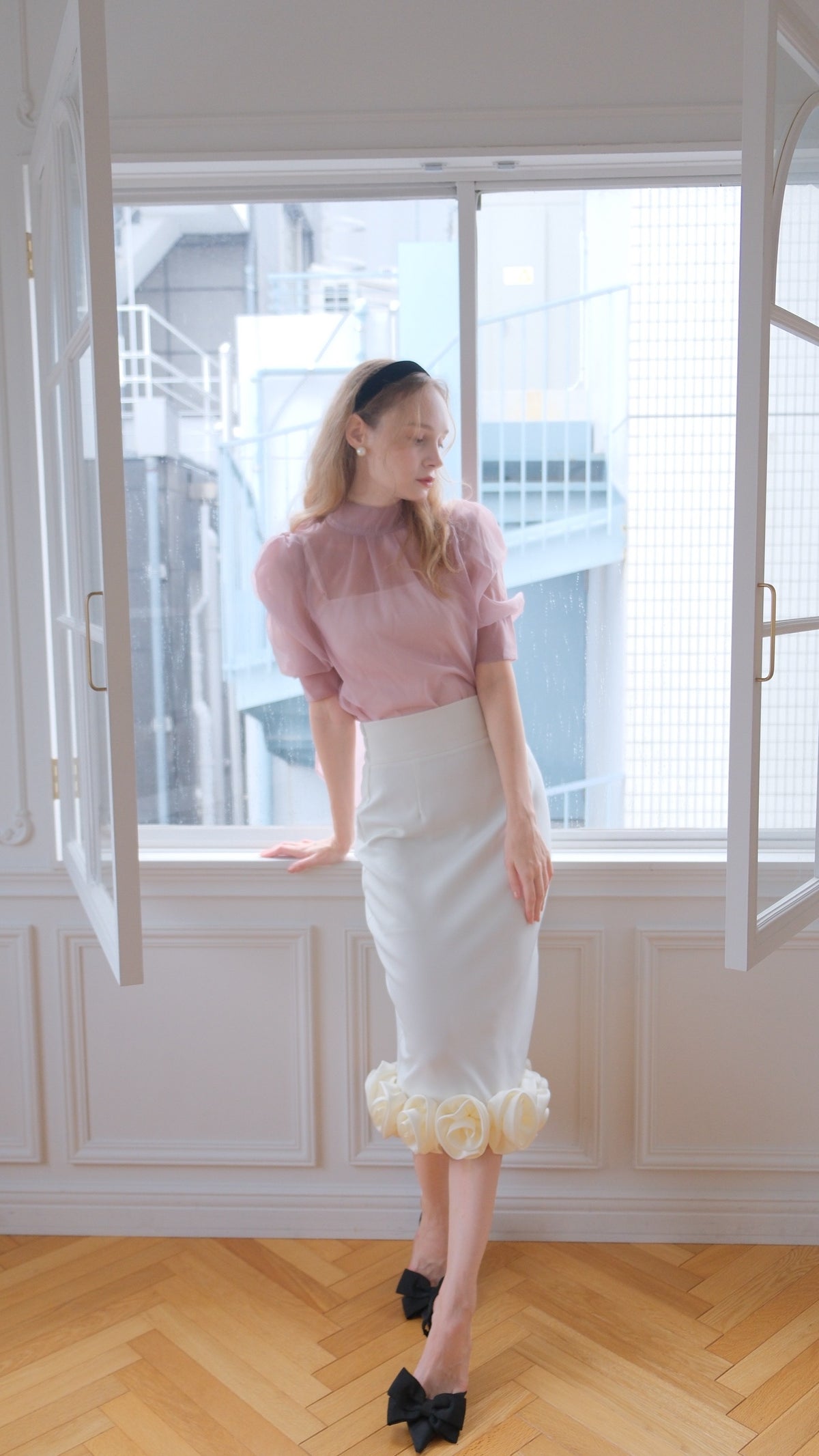 Blooming Rose Pencil Skirt