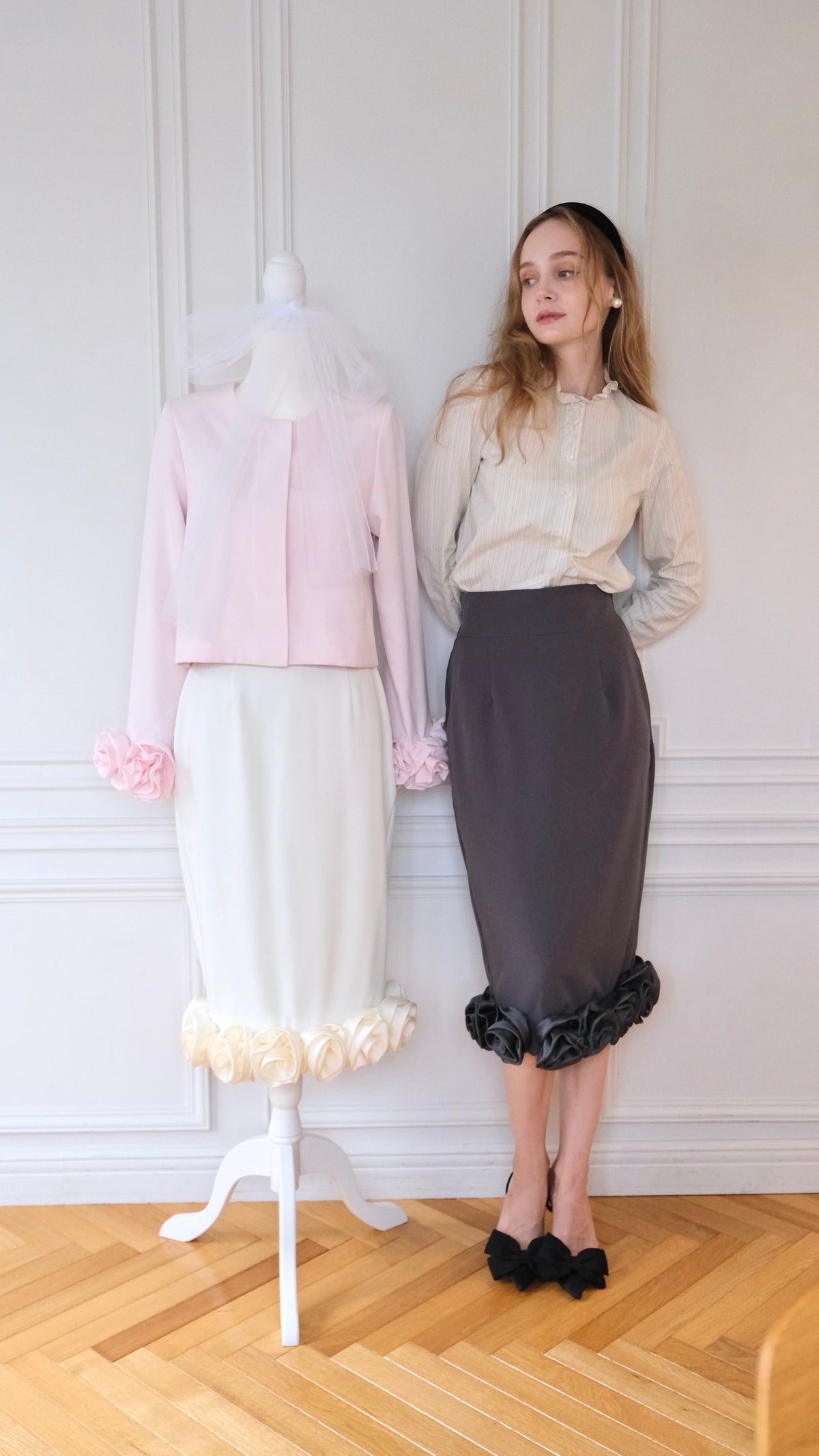 Blooming Rose Pencil Skirt