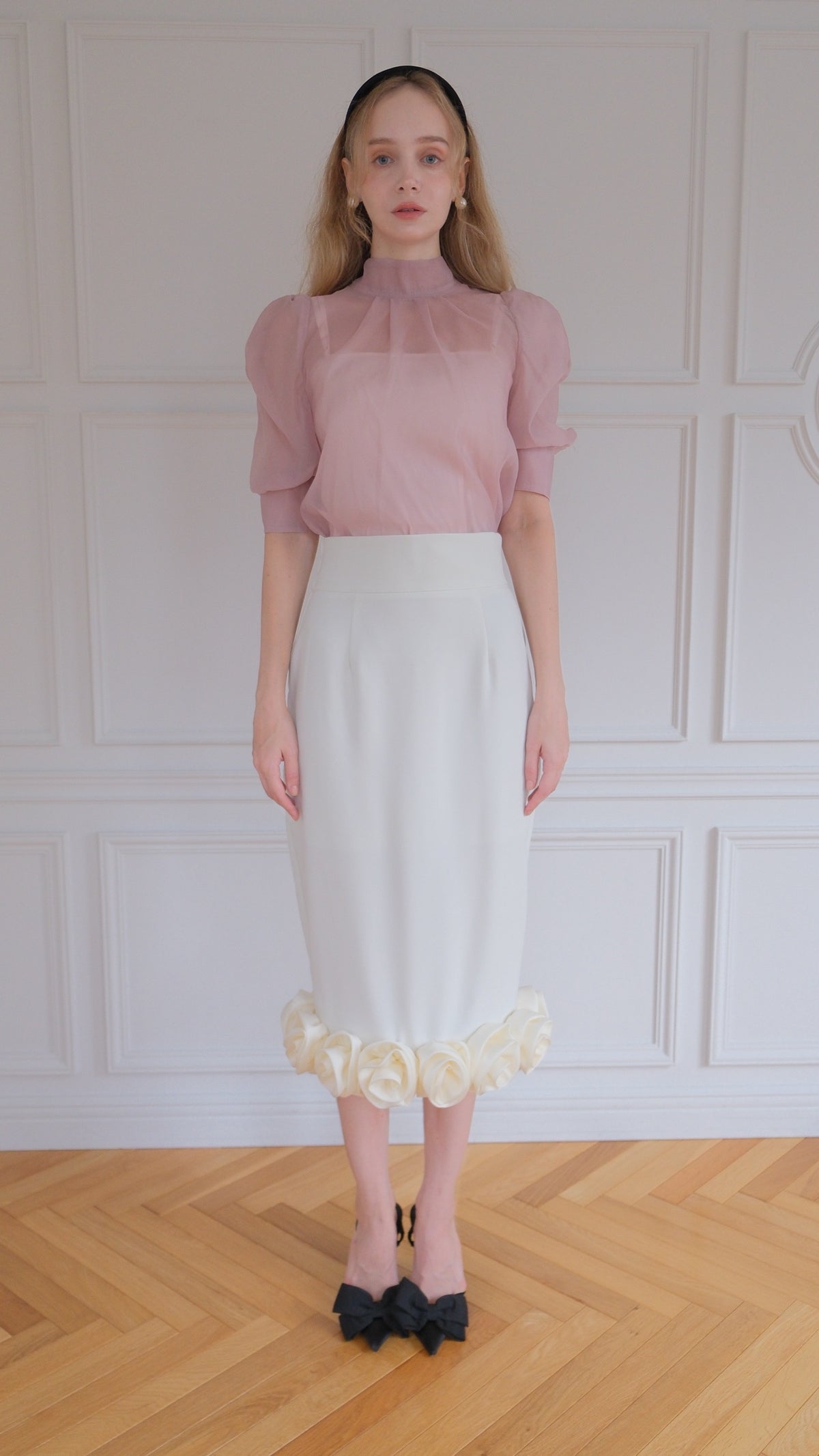 Blooming Rose Pencil Skirt