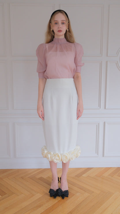 Blooming Rose Pencil Skirt